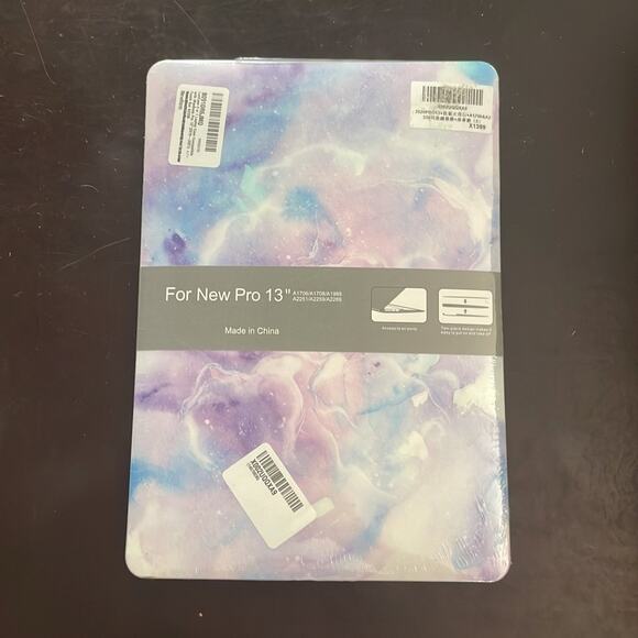 MacBook New Pro 13” purple/blue watercolor hard shell case - Picture 1 of 3